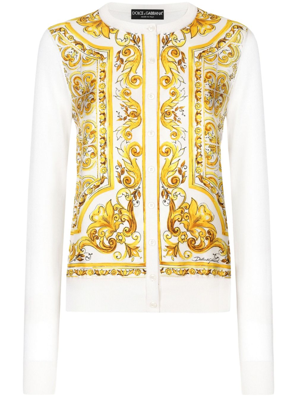 DOLCE & GABBANA Sunlit Majolica Silk Cardigan