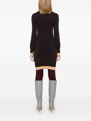 FENDI Layered Ribbed Knit Dress