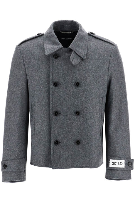 DOLCE & GABBANA Men's Double-Breasted Wool Blend Caban Coat - Regular Fit