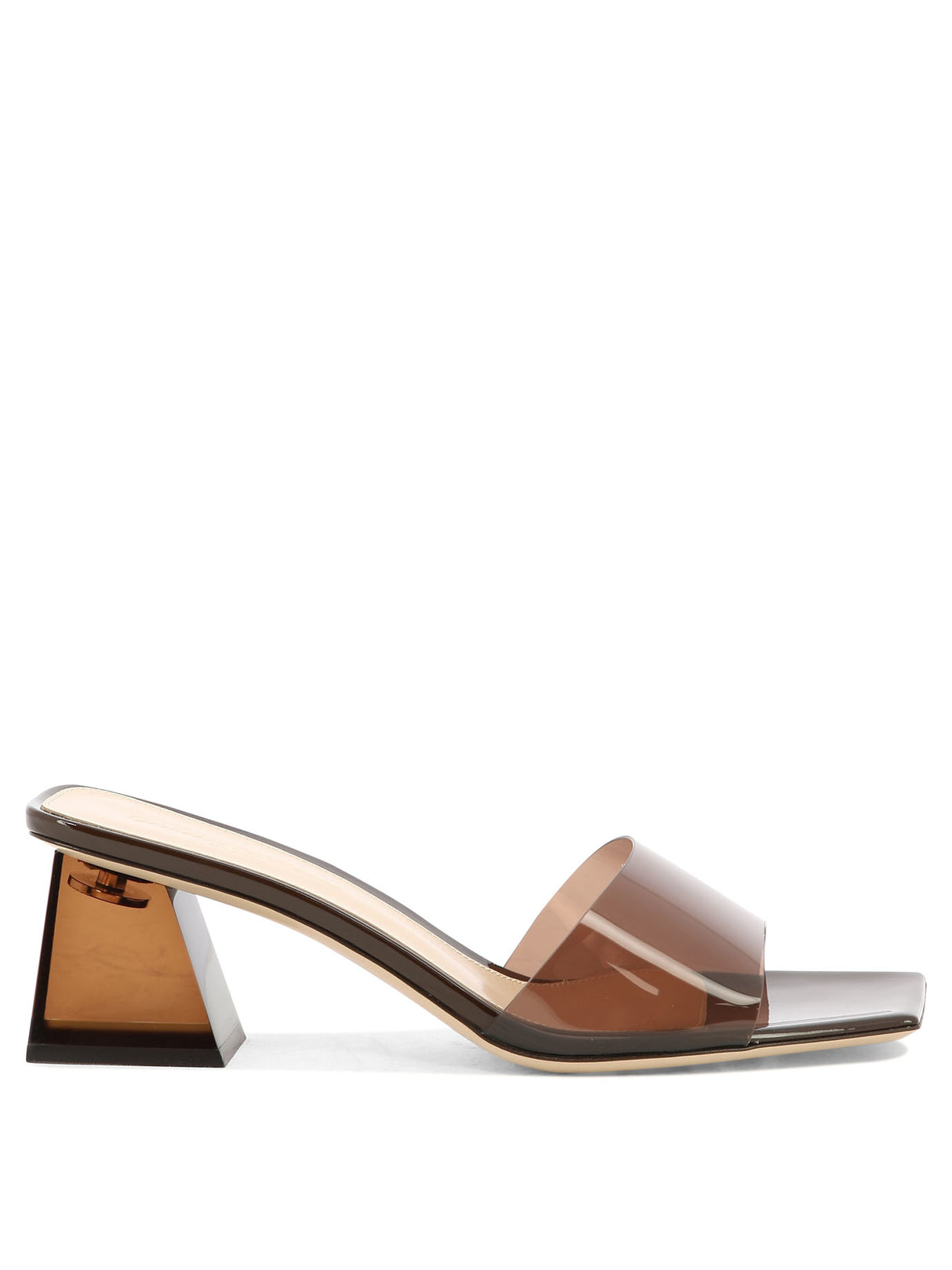 GIANVITO ROSSI Graphic Heel Slip-On Sandals for Women - Brown