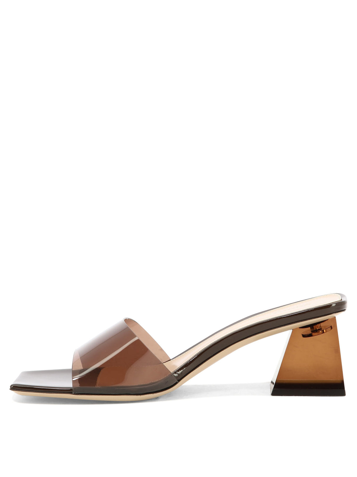 GIANVITO ROSSI Graphic Heel Slip-On Sandals for Women - Brown