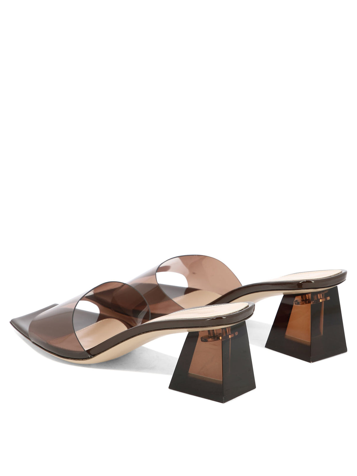 GIANVITO ROSSI Graphic Heel Slip-On Sandals for Women - Brown