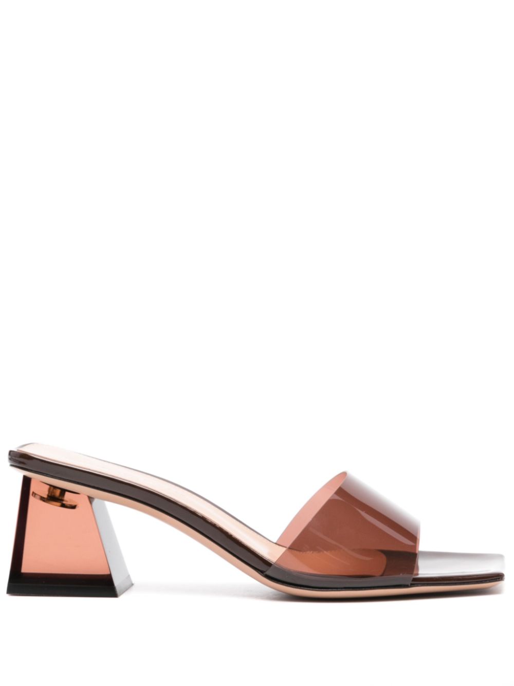 GIANVITO ROSSI Graphic Heel Slip-On Sandals for Women - Brown