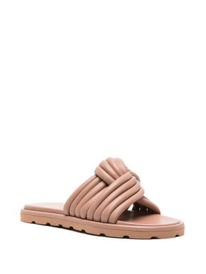 GIANVITO ROSSI Praline Leather Ballerina Sandals for Women