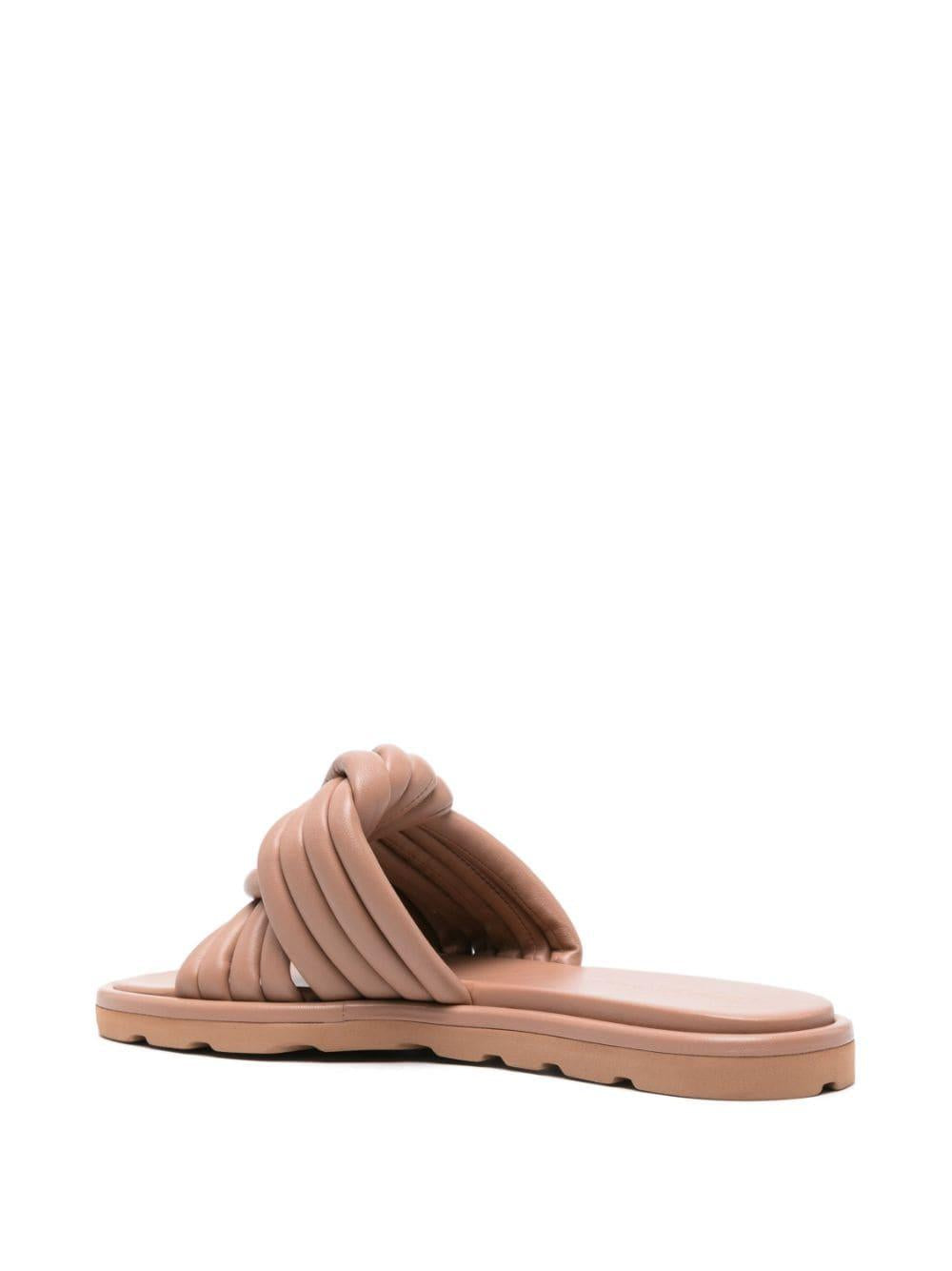 GIANVITO ROSSI Praline Leather Ballerina Sandals for Women