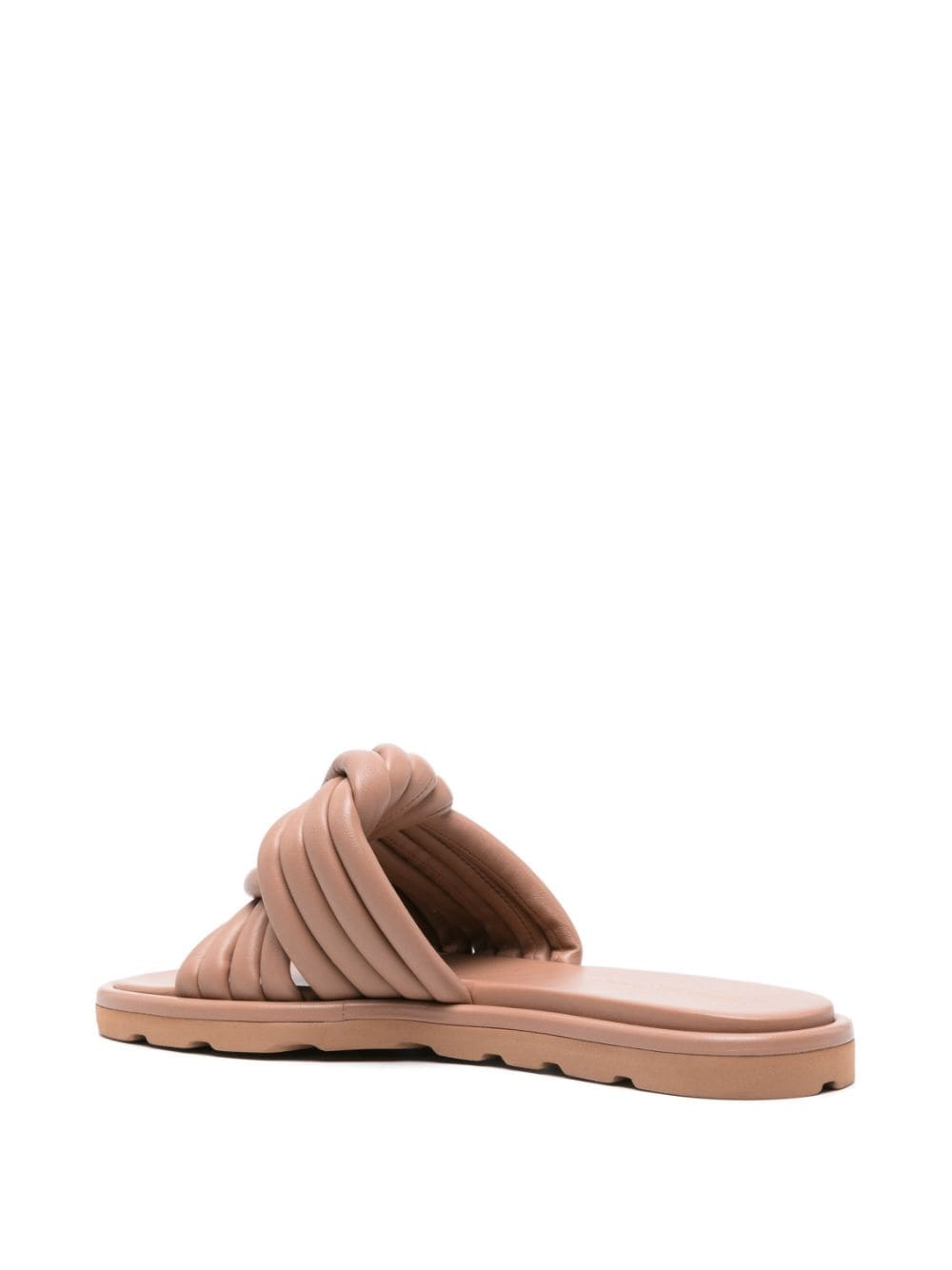 GIANVITO ROSSI Leather Flat Sandals in Blush Beige for Women