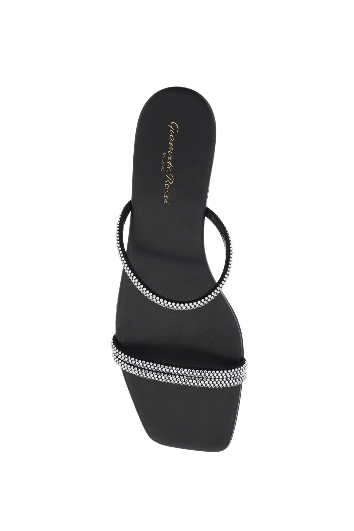 GIANVITO ROSSI Crystal Embellished Leather Slide Sandals for Women - Mixed Colours