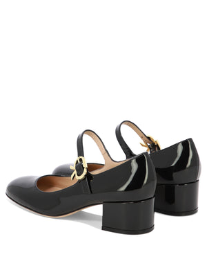 GIANVITO ROSSI Sleek and Sophisticated Black Patent Leather Ballet Flats