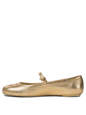 GIANVITO ROSSI Elegant Ballerina Flats with Ribbon Buckle