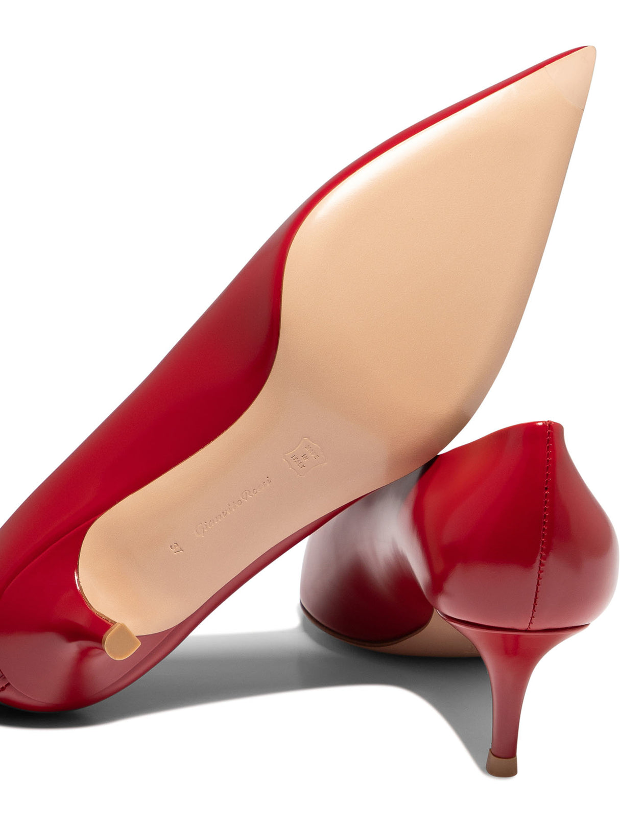 GIANVITO ROSSI Classic Red Leather Pumps for Women - FW24 Collection