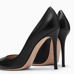 GIANVITO ROSSI Elegant Black Leather Pumps for Women – High Heel Pointed Toe Shoes for SS23