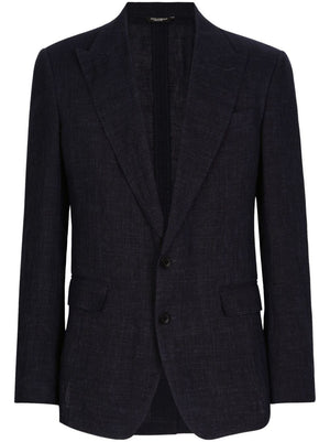 DOLCE & GABBANA Peak Lapel Cotton-Linen Blazer for Men