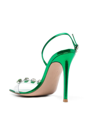 GIANVITO ROSSI Tranquil Green Ribbon Sandals for Women - SS23 Collection