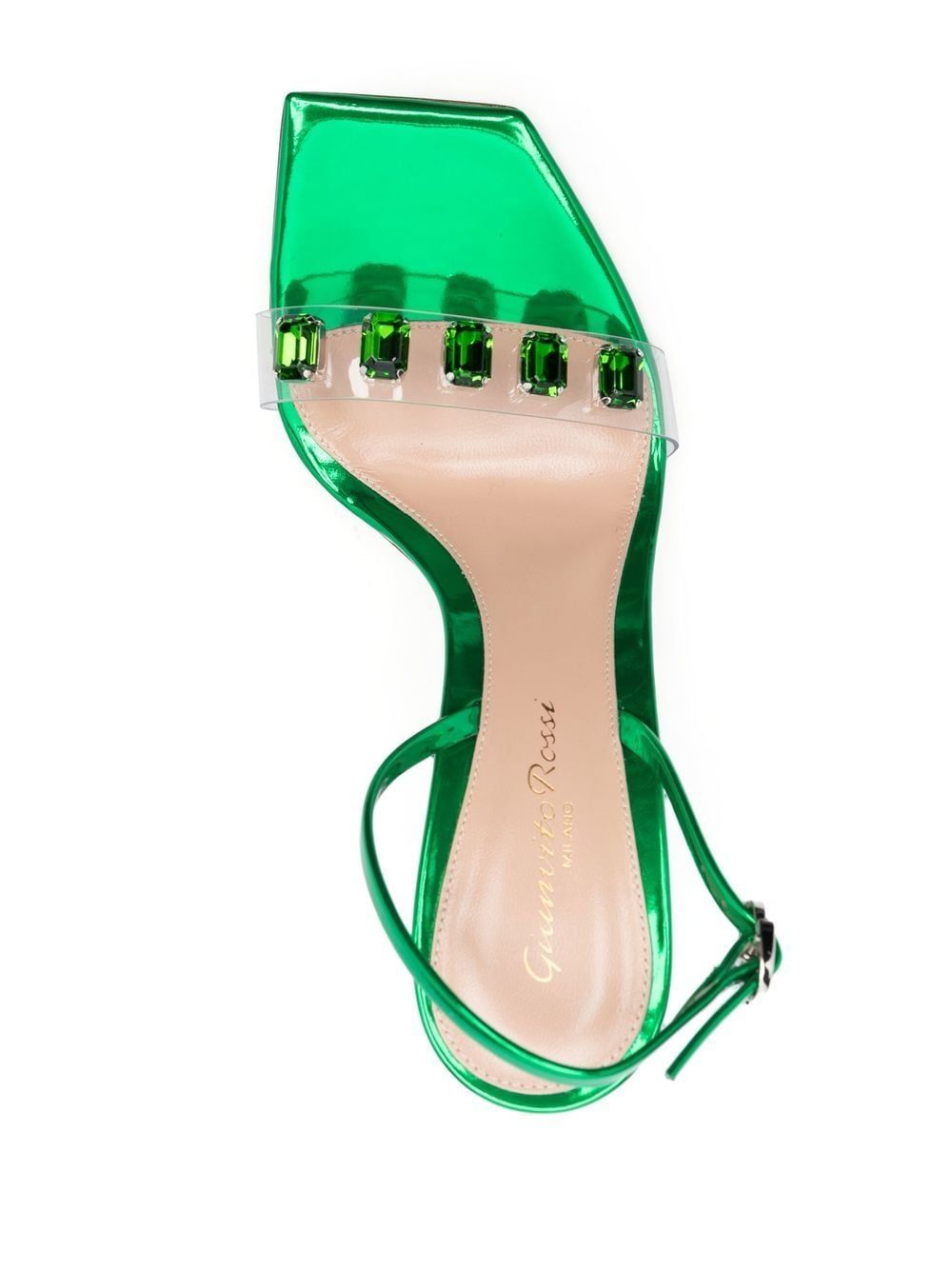 GIANVITO ROSSI Tranquil Green Ribbon Sandals for Women - SS23 Collection