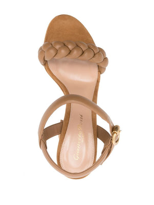 GIANVITO ROSSI Caramel Suede Platform Sandals for Women