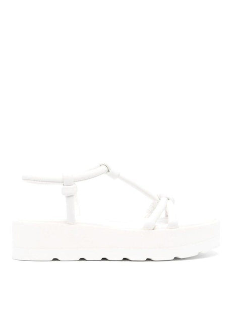 GIANVITO ROSSI Elegant White Leather Platform Sandals