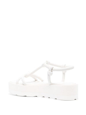 GIANVITO ROSSI Elegant White Leather Platform Sandals