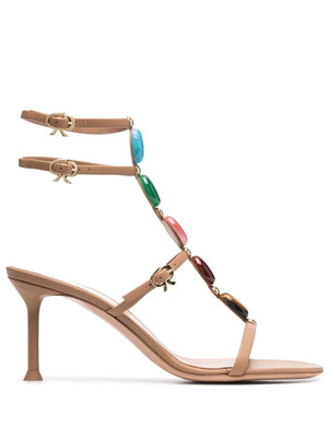 GIANVITO ROSSI Elegant T-Strap Sandals in Black for Women from SS24 Collection