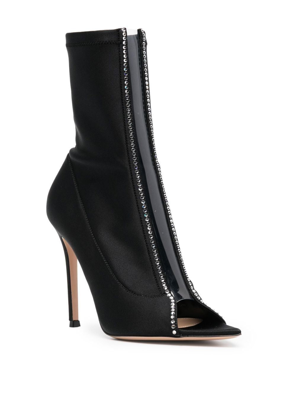 GIANVITO ROSSI Crystal Hiroko Black + Trasp Boots for Women - FW22