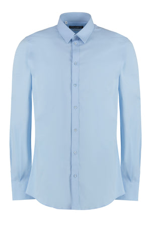 DOLCE & GABBANA Slim Fit Light Blue Cotton Shirt (Size IT 42)