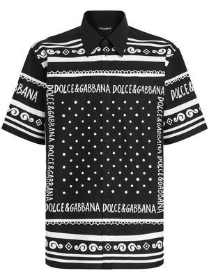 DOLCE & GABBANA Men's Bandana Print Cotton Shirt