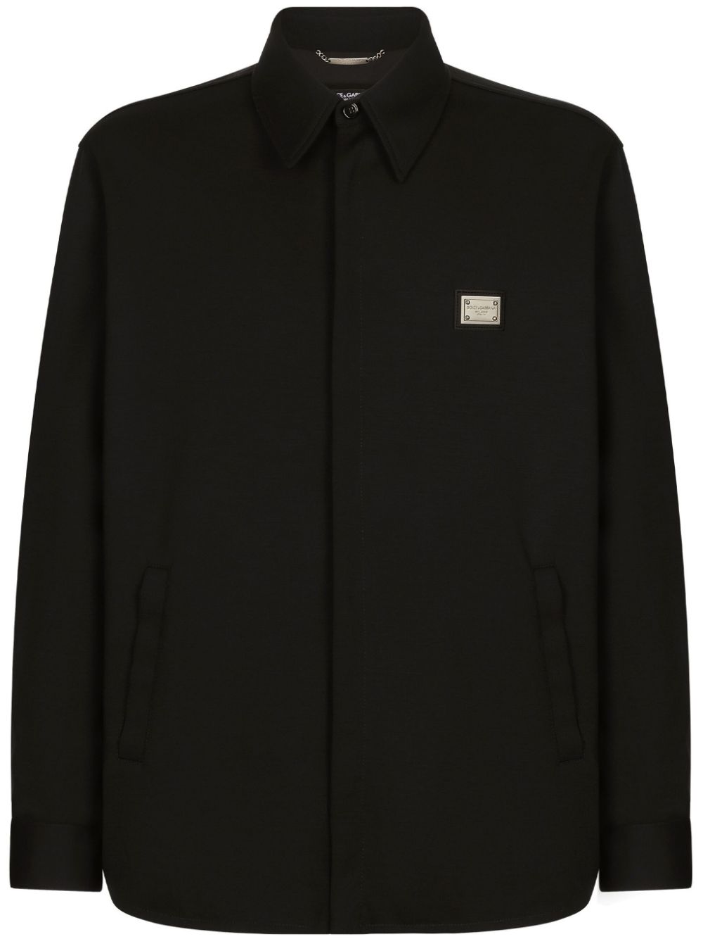 DOLCE & GABBANA Classic Black Cotton Blend Shirt with Logo for Men