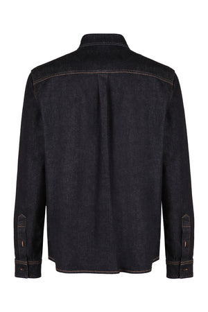 DOLCE & GABBANA Men's Signature Denim Shirt with Logo Detail