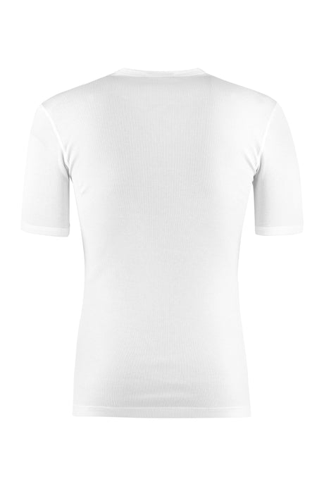 DOLCE & GABBANA White Ribbed Crew-Neck T-Shirt for Men