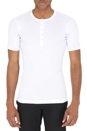 DOLCE & GABBANA White Ribbed Crew-Neck T-Shirt for Men