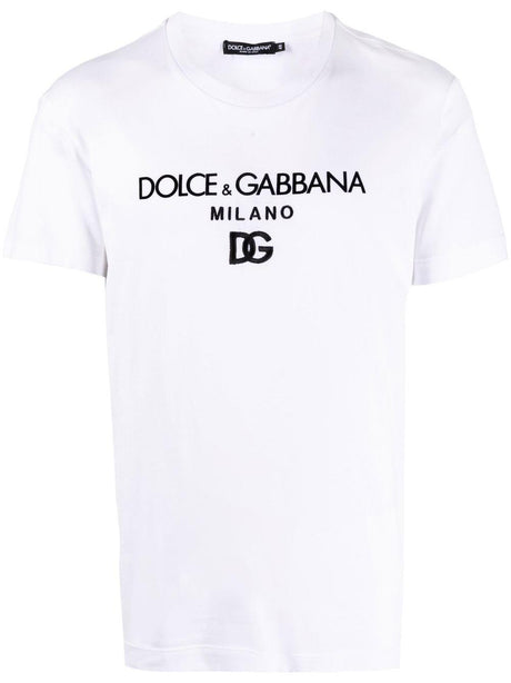 DOLCE & GABBANA Crew-Neck Velvet Effect T-Shirt for Men