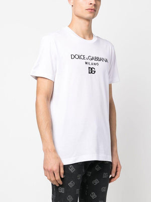 DOLCE & GABBANA Crew-Neck Velvet Effect T-Shirt for Men