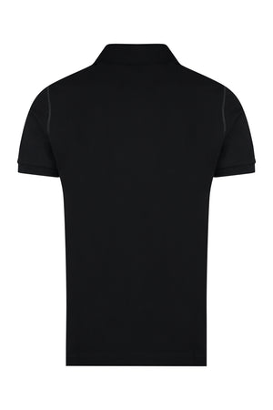 DOLCE & GABBANA Men's Black Cotton Polo Shirt with Side Slits