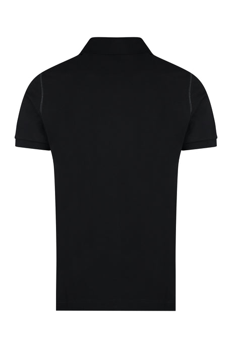 DOLCE & GABBANA Men's Black Cotton Polo Shirt with Side Slits