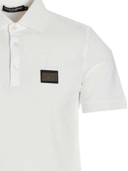 DOLCE & GABBANA Optic White Polo Shirt for Men - SS24 Collection