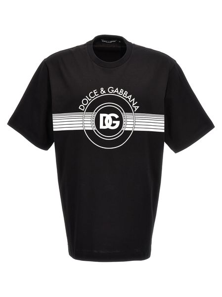 DOLCE & GABBANA Black Ribbed Cotton Crew-Neck T-Shirt for Men