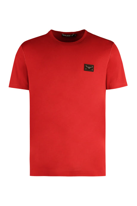 DOLCE & GABBANA Red Cotton Crew-Neck T-Shirt for Men