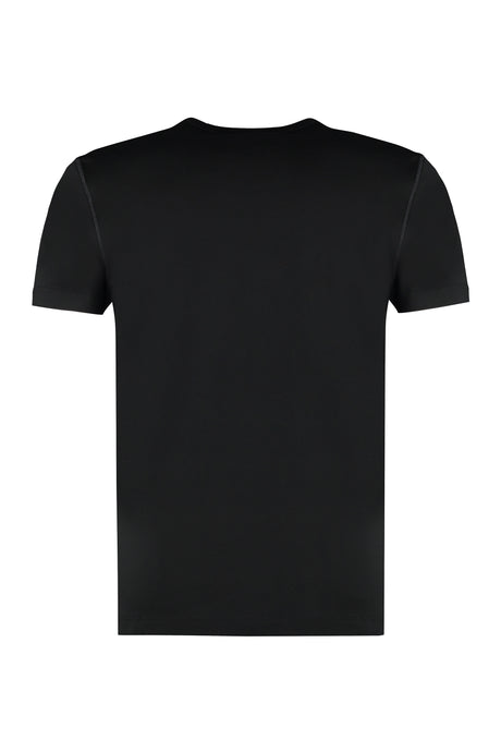 DOLCE & GABBANA Men's Black V-Neck T-Shirt for SS24