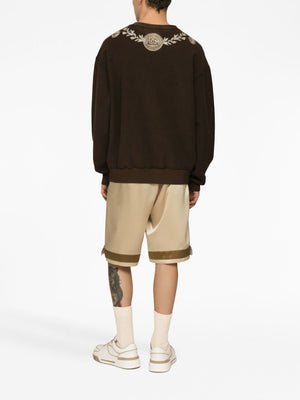 DOLCE & GABBANA Men's Graphic-Print Cotton Sweatshirt in Brown for FW23