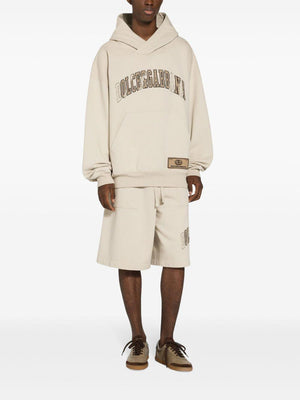 DOLCE & GABBANA Luxury Beige Cotton Hoodie