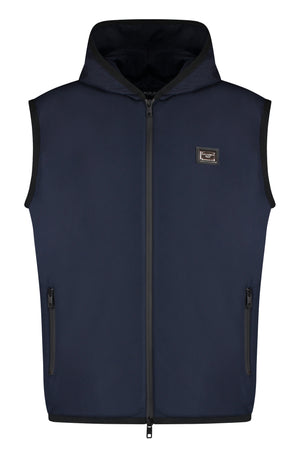 DOLCE & GABBANA Men's Sporty Vest with Zipper in Blue for SS24