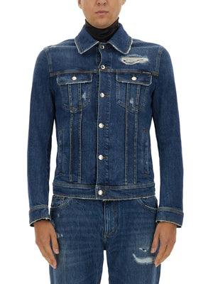 DOLCE & GABBANA Men's Stretch Denim Jacket - Size 50