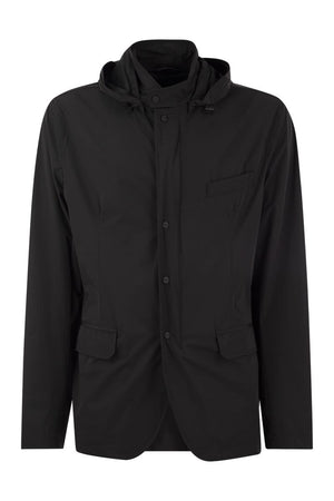 HERNO Men's Lightweight Scuba Jacket with Hood