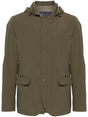 HERNO Men's Olive Green Detachable Hood Jacket