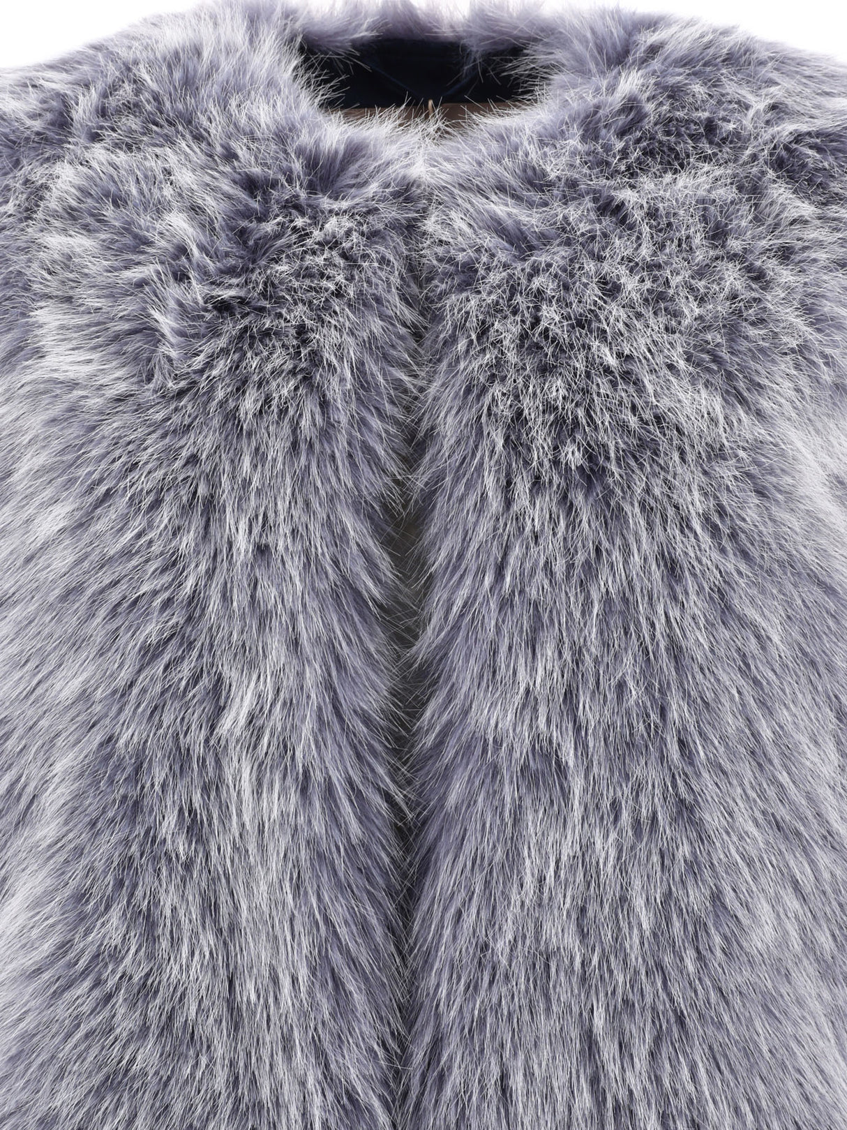 HERNO Luxurious Light Blue Faux Fur Vest