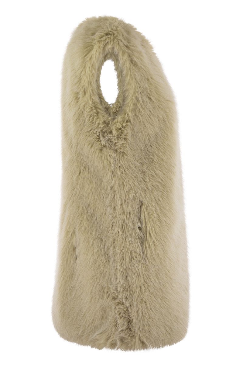 HERNO Eco-Luxe Sleeveless Fur-Trim Vest