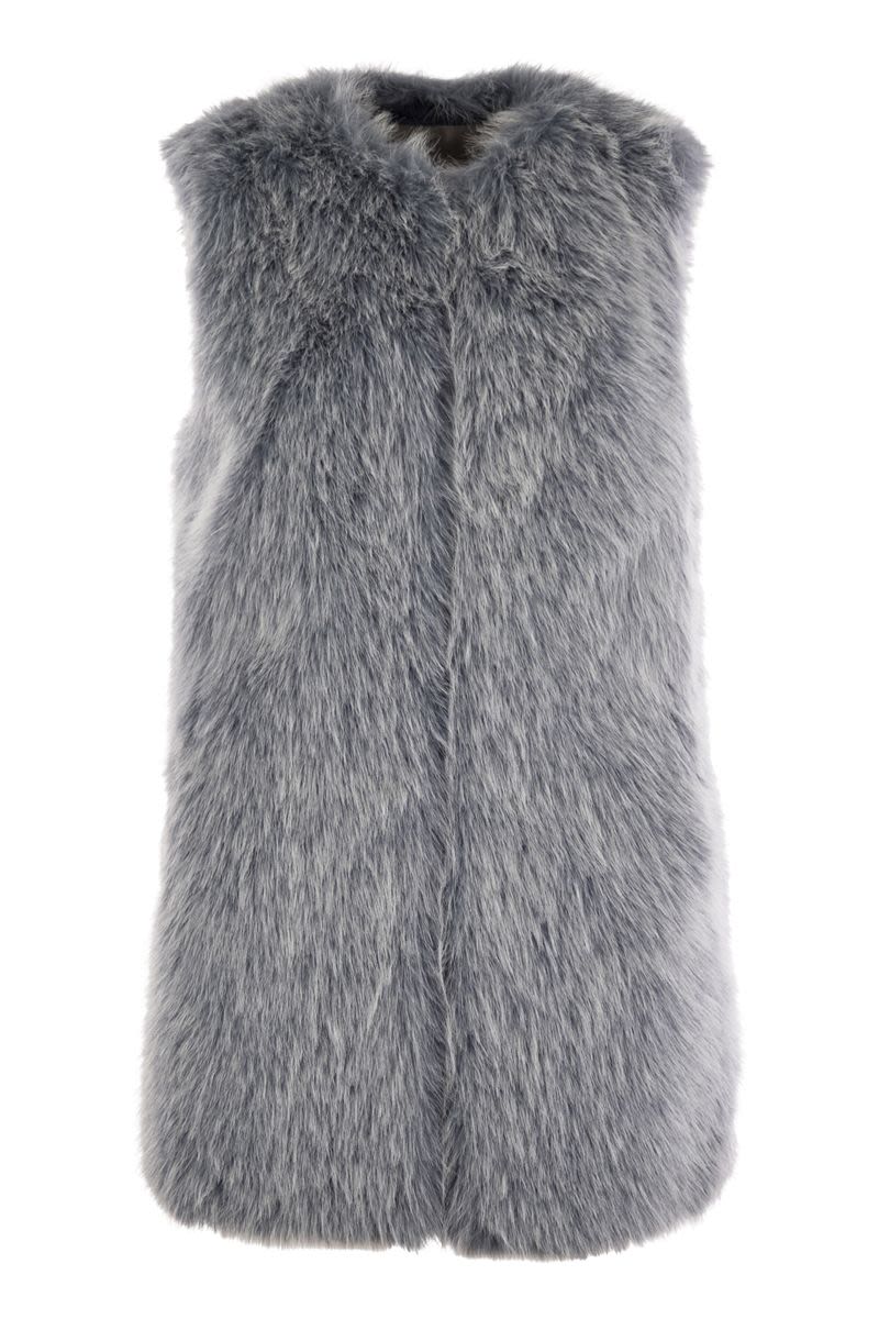 HERNO Eco-Luxe Sleeveless Fur-Trim Vest