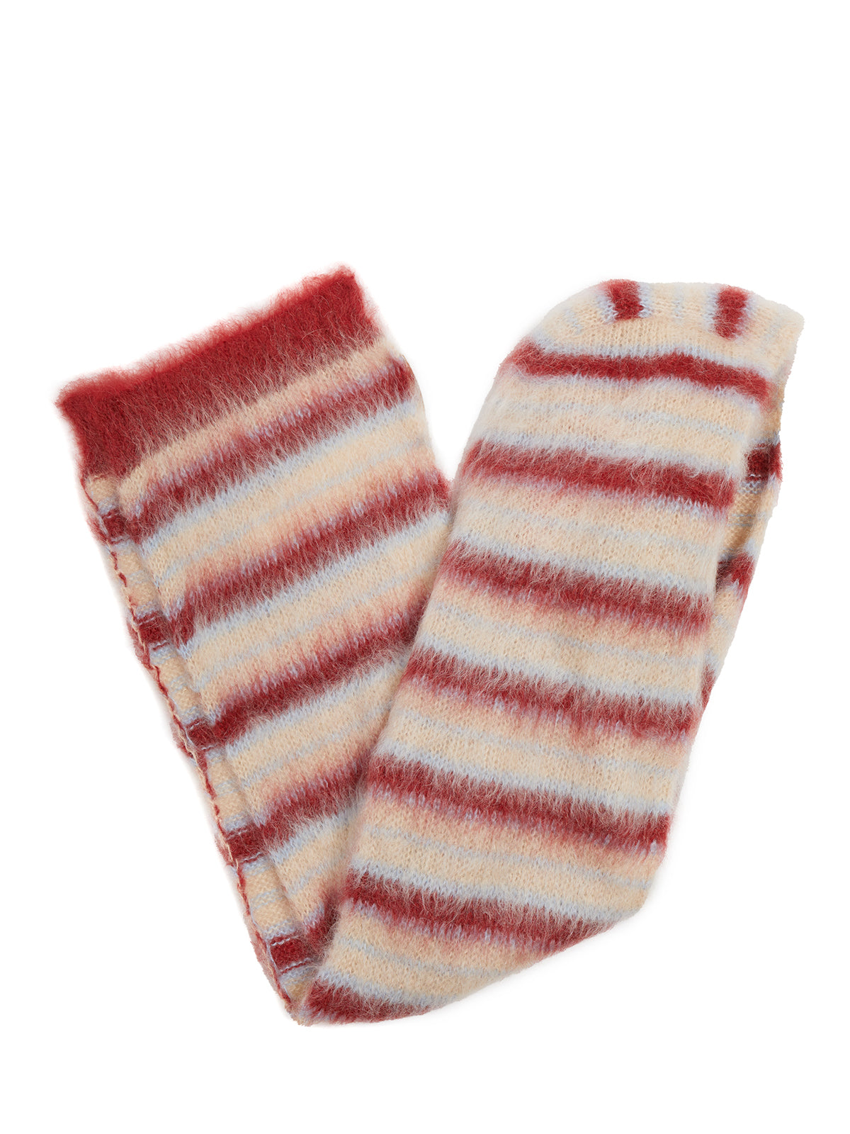 MARNI Multicolor Striped Mohair Scarf Hood for Women - FW23 Collection