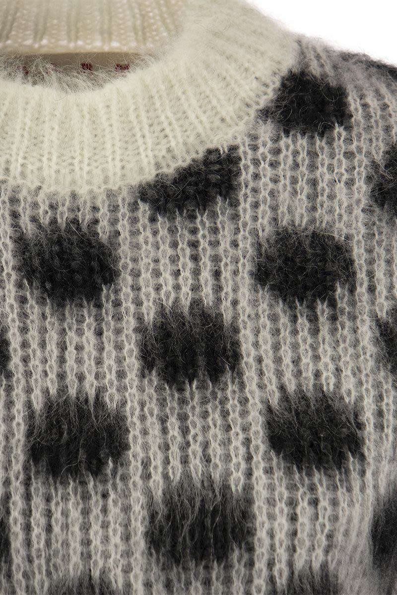 MARNI Polka Dot Mohair Sweater - Oversized Knit Crew-Neck in Mixed Colours for Women FW23