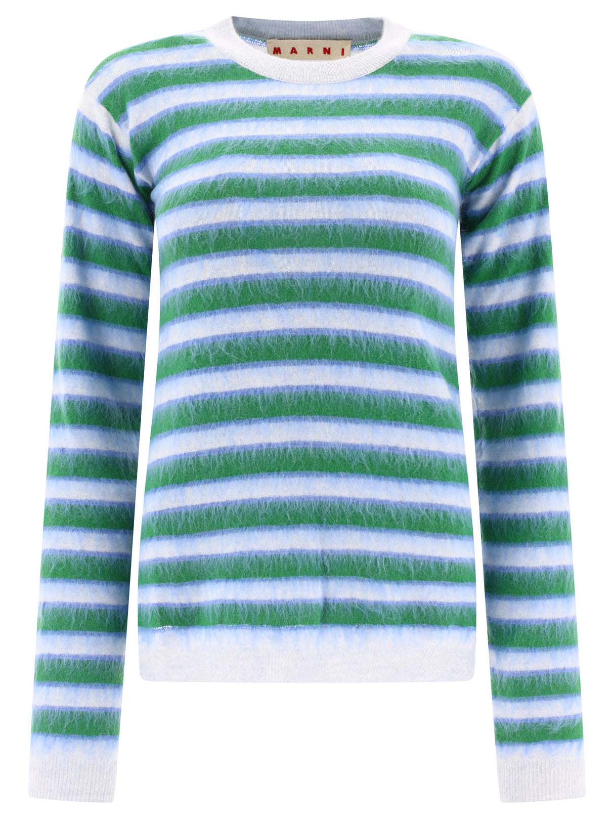 MARNI Striped Mohair Sweater in Light Blue for Women (FW24)