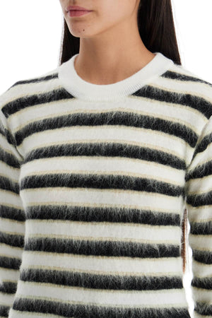 MARNI Striped Wool Crewneck Sweater with Mohair Accents